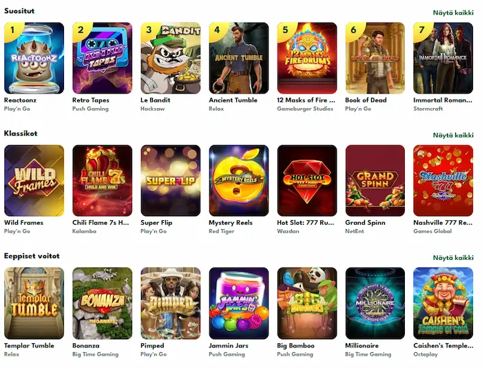 BigLucky casino Suomi pelit